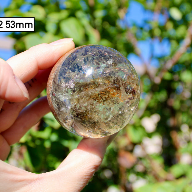 Garden Quartz Spheres – Natural Lodolite Crystal Balls with Inclusions, Polished Stone Spheres for Display, You Pick Your Exact Piece