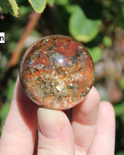Garden Quartz Spheres – Natural Lodolite Crystal Balls with Inclusions, Polished Stone Spheres for Display, You Pick Your Exact Piece