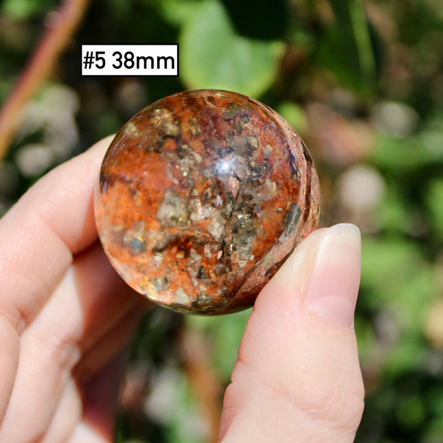 Garden Quartz Spheres – Natural Lodolite Crystal Balls with Inclusions, Polished Stone Spheres for Display, You Pick Your Exact Piece