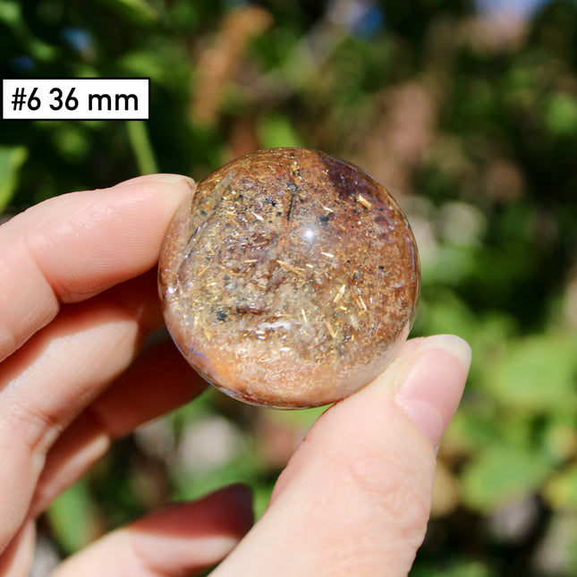 Garden Quartz Spheres – Natural Lodolite Crystal Balls with Inclusions, Polished Stone Spheres for Display, You Pick Your Exact Piece