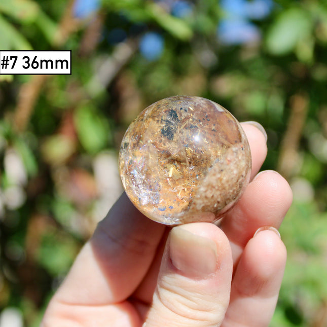 Garden Quartz Spheres – Natural Lodolite Crystal Balls with Inclusions, Polished Stone Spheres for Display, You Pick Your Exact Piece