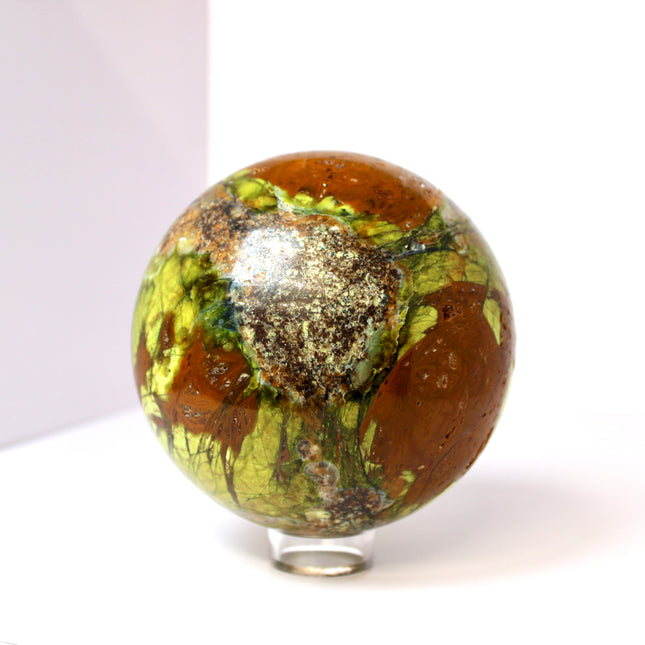 XL 5lb Green Opal Sphere - 121mm Green and Brown Stone Ball