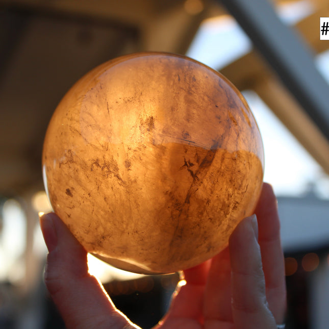 XL Smoky Quartz Spheres – You Pick Large Polished Smoky Quartz Crystal Ball with Plastic Display Stand