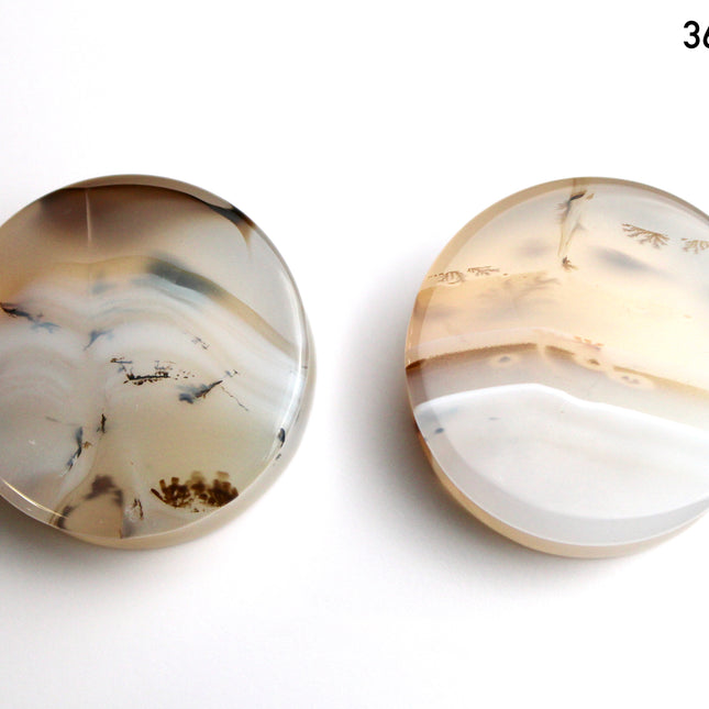 Dendritic Agate Double Flare Stone Plugs – Rare Natural Agate Gauges - Pick Your Pair