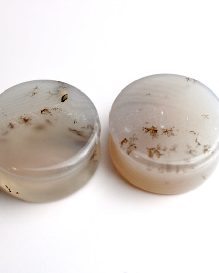 Dendritic Agate Double Flare Stone Plugs – Rare Natural Agate Gauges - Pick Your Pair