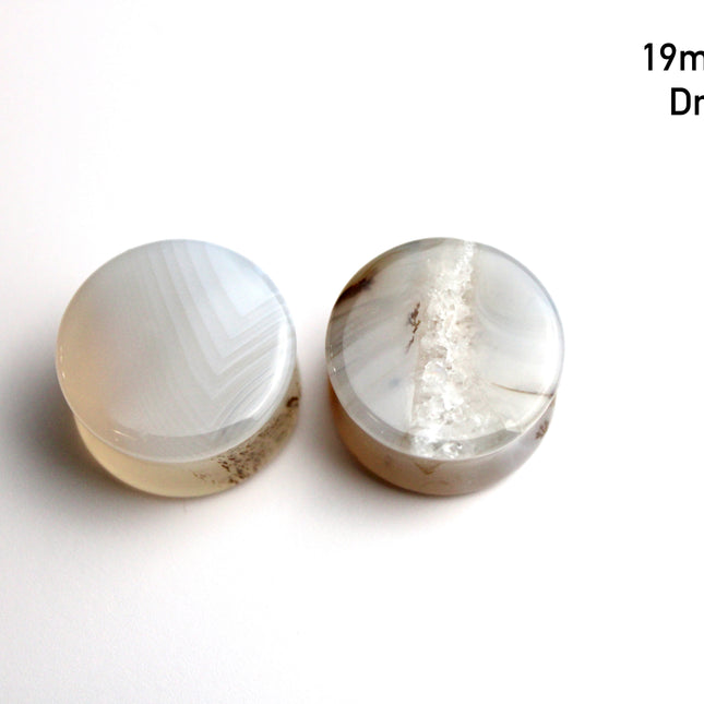 Dendritic Agate Double Flare Stone Plugs – Rare Natural Agate Gauges - Pick Your Pair