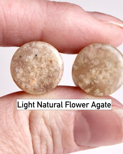 Flower Agate Double Flare Plugs – Rare Natural Floral Stone Gauges in Pink, Red, and Neutral Tones