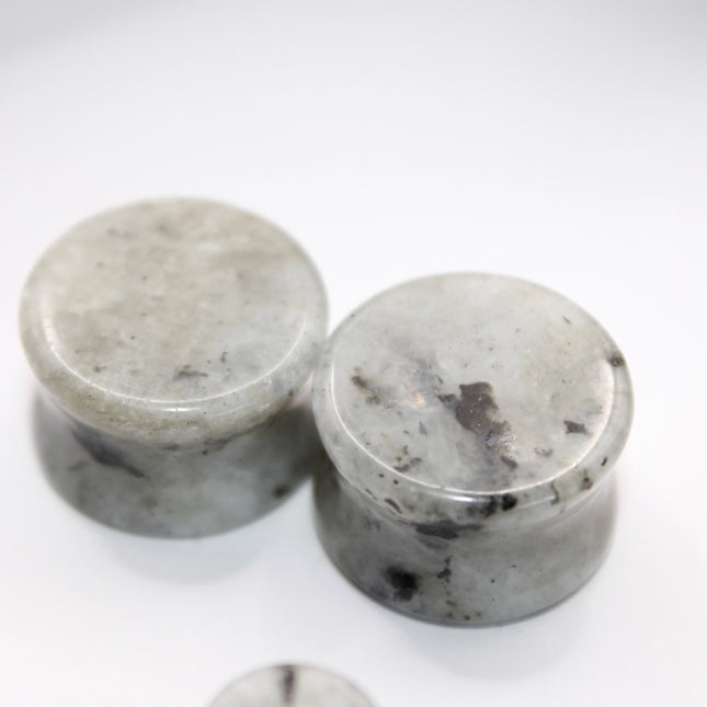 Dream Amethyst Double Flare Plugs- RARE Pair of Chevron Amethyst White and Purple Striped Gauges