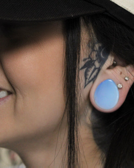 OPALITE TEAR DROP DOUBLE FLARE PLUGS PAIR - EC Plugs