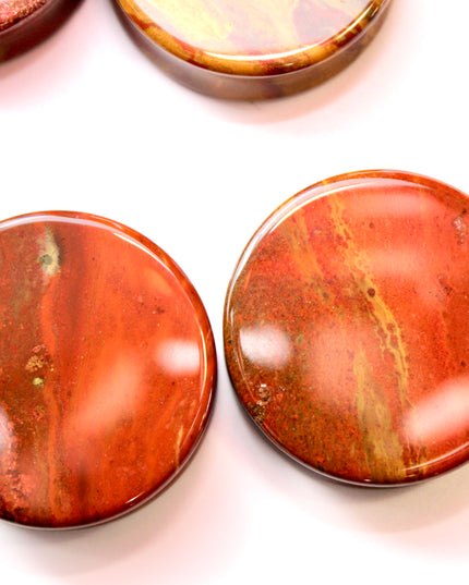 Desert Ocean Jasper Double Flare Plugs – Pair of Yellow and Red Natural Stone Gauges 3mm-35mm