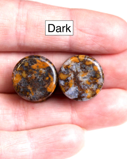 Flower Agate Double Flare Plugs – Rare Natural Floral Stone Gauges in Pink, Red, and Neutral Tones