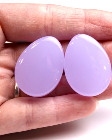 Violet Opalite Glass Teardrop Jewelry for Stretched Ears – Polished Opalite Ear Gauges 8mm–25mm