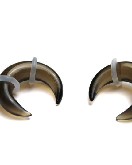 Smoky Glass Septum or Ear Pincher, Dark Brown Glass, Sold Per Piece