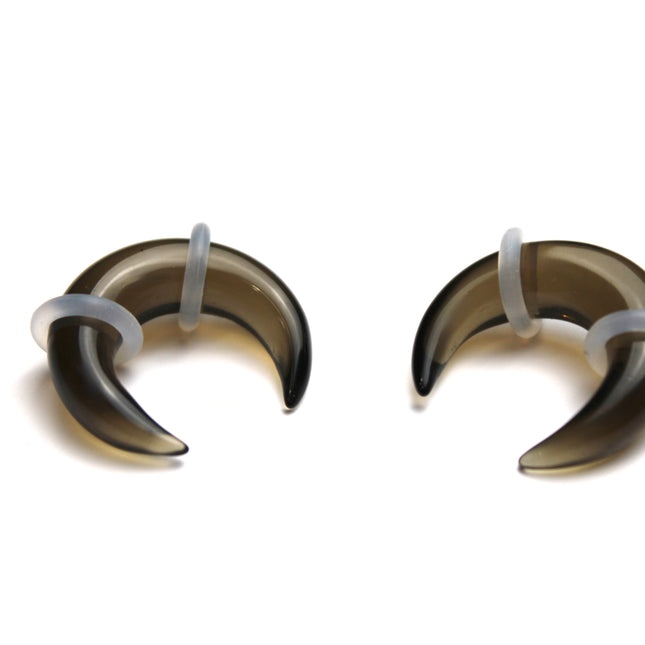 Smoky Glass Septum or Ear Pincher, Dark Brown Glass, Sold Per Piece