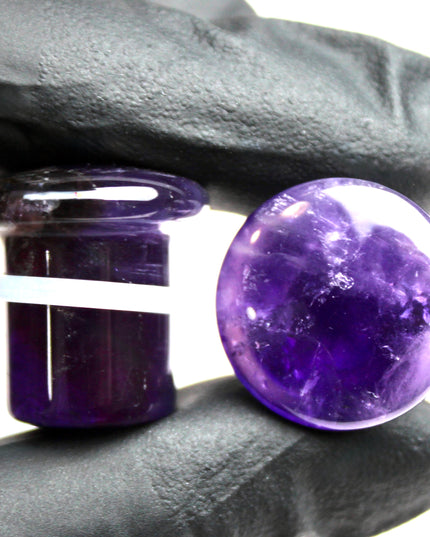 Amethyst Single Flare Plugs Pair of Purple Gauges 3mm-25mm