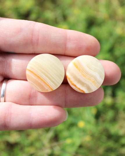Green Onyx Double Flare Stone Plugs – Natural Light Green and Brown Striped Gauges in 6mm–25mm 