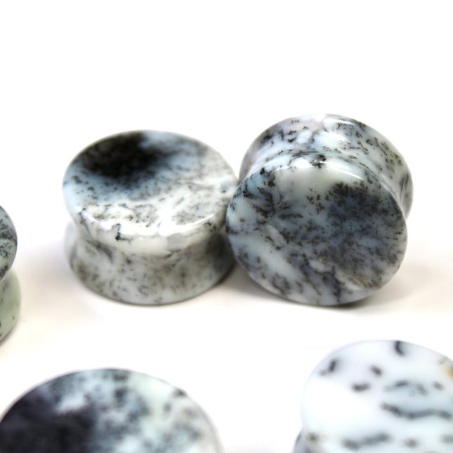 Dendritic Agate Double Flare Stone Plugs – Rare Natural Agate Gauges