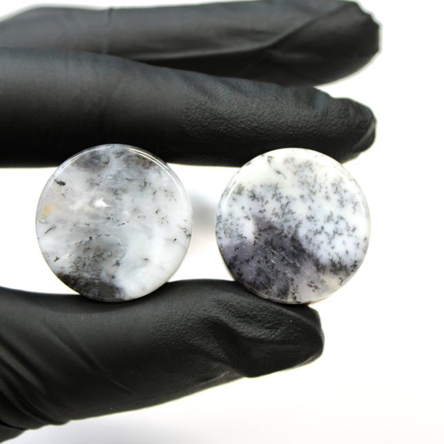 Dendritic Agate Double Flare Stone Plugs – Rare Natural Agate Gauges
