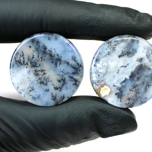Dendritic Agate Double Flare Stone Plugs – Rare Natural Agate Gauges