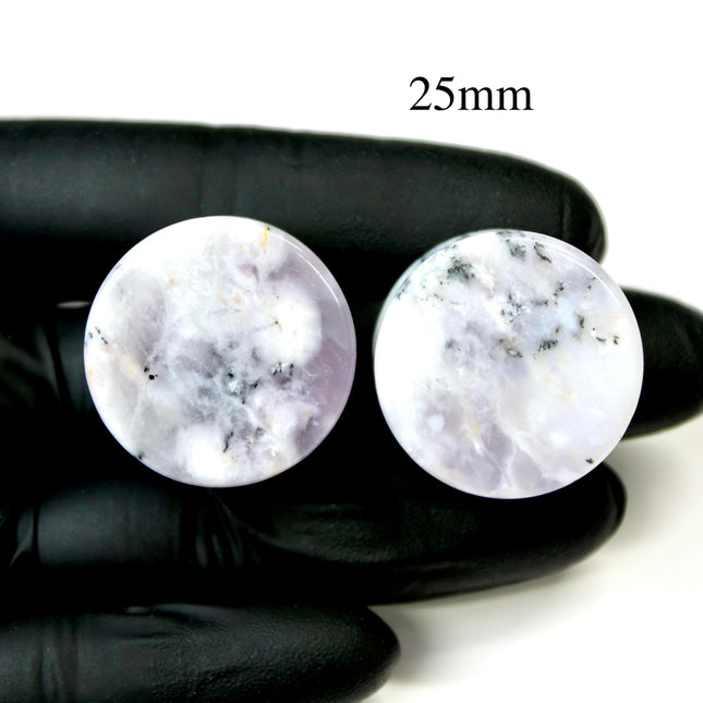 Purple Dendritic Agate Plugs – Natural Purple Stone Double Flare Gauges, Pick The Pair 6mm-25mm