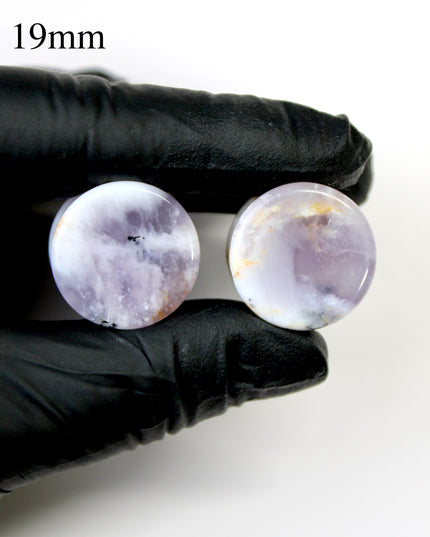 Purple Dendritic Agate Plugs – Natural Purple Stone Double Flare Gauges, Pick The Pair 6mm-25mm