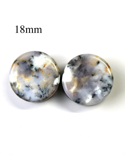 Purple Dendritic Agate Plugs – Natural Purple Stone Double Flare Gauges, Pick The Pair 6mm-25mm