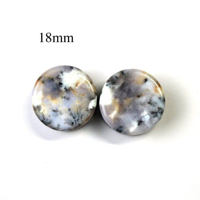 Purple Dendritic Agate Plugs – Natural Purple Stone Double Flare Gauges, Pick The Pair 6mm-25mm