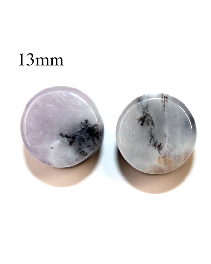 Purple Dendritic Agate Plugs – Natural Purple Stone Double Flare Gauges, Pick The Pair 6mm-25mm