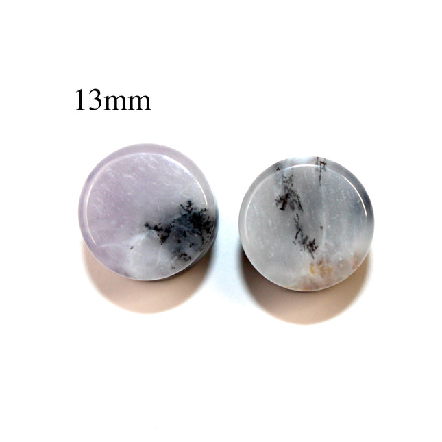 Purple Dendritic Agate Plugs – Natural Purple Stone Double Flare Gauges, Pick The Pair 6mm-25mm