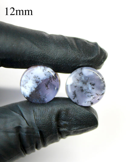 Purple Dendritic Agate Plugs – Natural Purple Stone Double Flare Gauges, Pick The Pair 6mm-25mm