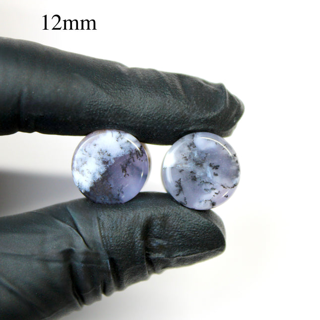 Purple Dendritic Agate Plugs – Natural Purple Stone Double Flare Gauges, Pick The Pair 6mm-25mm