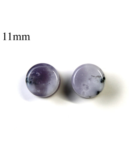 Purple Dendritic Agate Plugs – Natural Purple Stone Double Flare Gauges, Pick The Pair 6mm-25mm