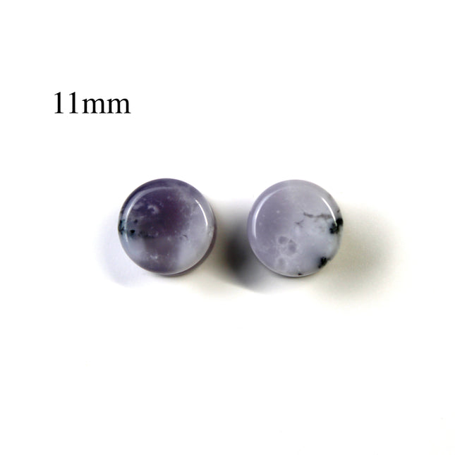 Purple Dendritic Agate Plugs – Natural Purple Stone Double Flare Gauges, Pick The Pair 6mm-25mm