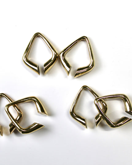 The Delilah Gold Plated Brass Ear Hangers – Elegant Statement Jewelry for Stretched Ears (8mm+)