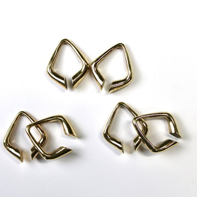 The Delilah Gold Plated Brass Ear Hangers – Elegant Statement Jewelry for Stretched Ears (8mm+)