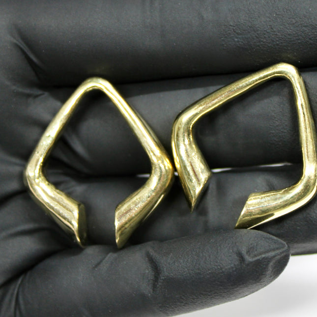 The Delilah Gold Plated Brass Ear Hangers – Elegant Statement Jewelry for Stretched Ears (8mm+)