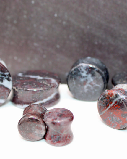 Brecciated Jasper Plugs ~ Double Flare PAIR