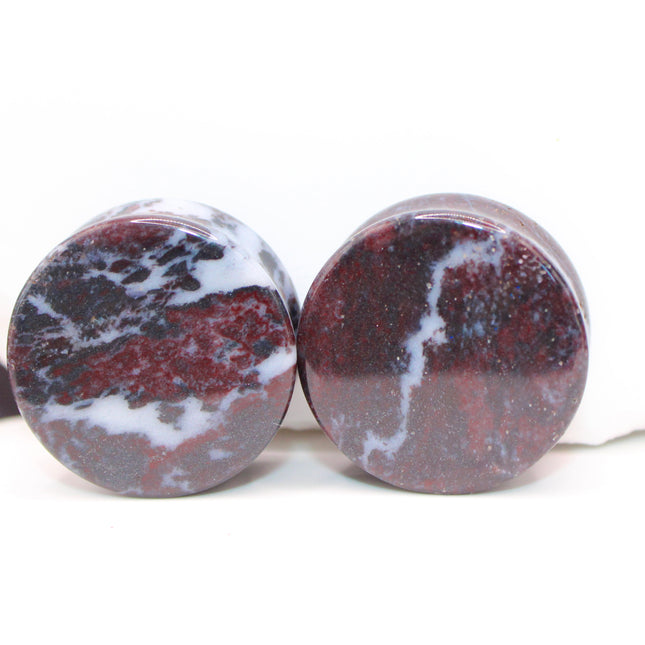 Brecciated Jasper Plugs ~ Double Flare PAIR - EC Plugs