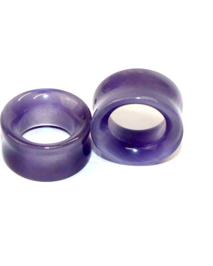Dark Purple Cat Eye Glass Tunnel Plugs