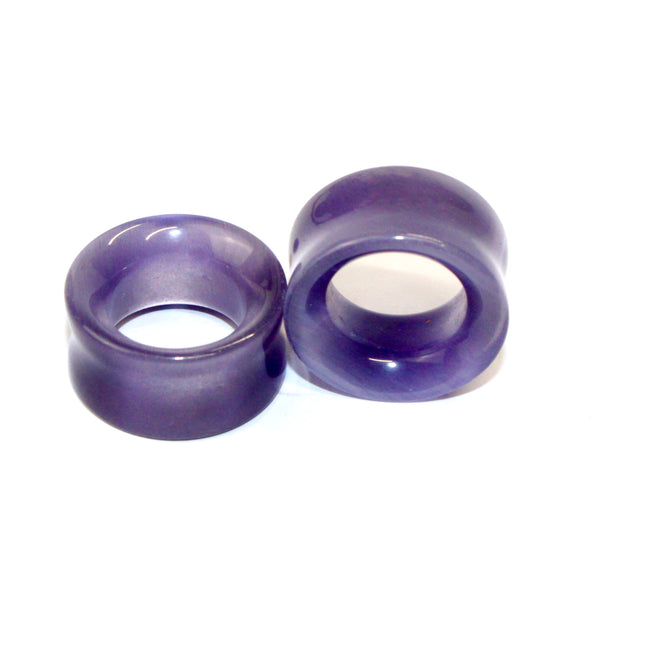 Dark Purple Cat Eye Glass Tunnel Plugs