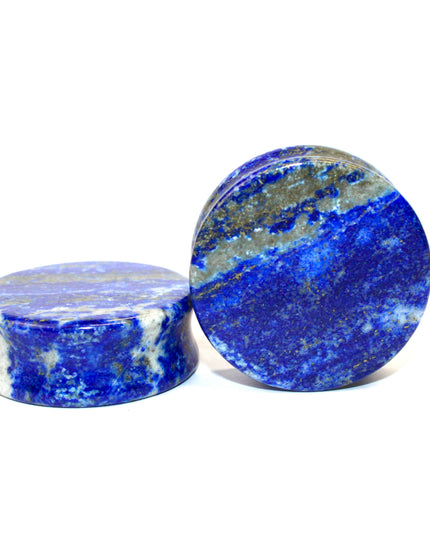 Lapis Double Flare Stone Plugs – Natural Blue & Gold Lapis Lazuli