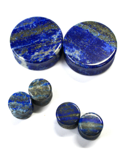 Lapis Double Flare Stone Plugs – Natural Blue & Gold Lapis Lazuli