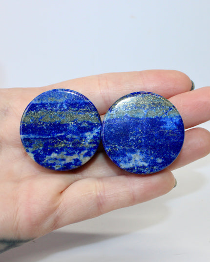 Lapis Double Flare Stone Plugs – Natural Blue & Gold Lapis Lazuli