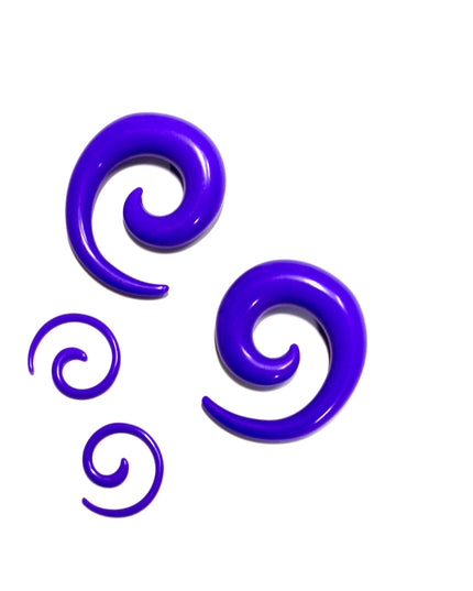Purple Acrylic Spirals For Stretched Ears