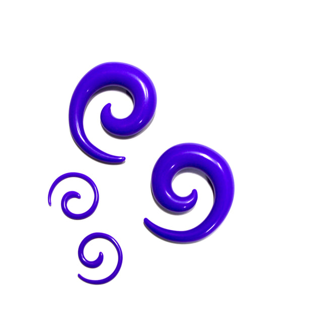 Purple Acrylic Spirals For Stretched Ears