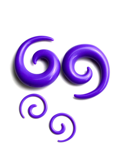 Purple Acrylic Spirals For Stretched Ears