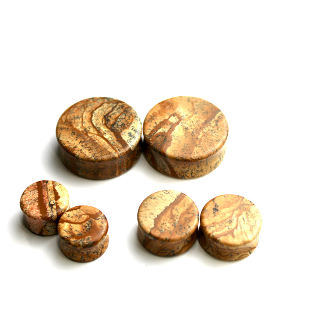 Picture Jasper Stone Double Flare Plugs 