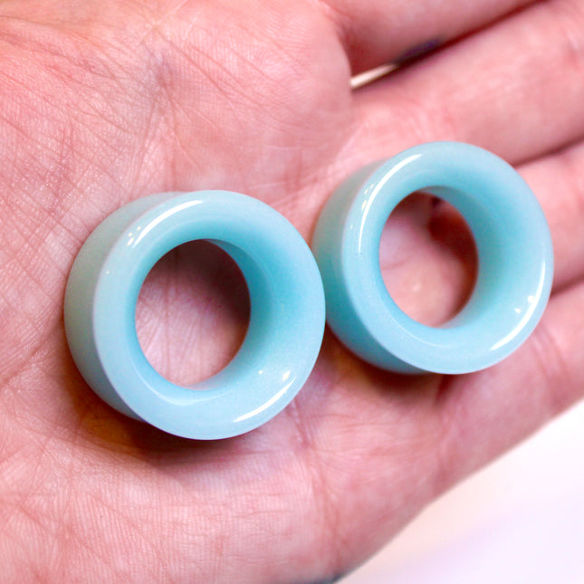 Bright Blue Glow In The Dark Glass Tunnels
