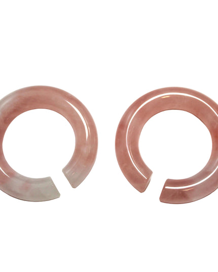 Rose Quartz Hoop Gauges Stone