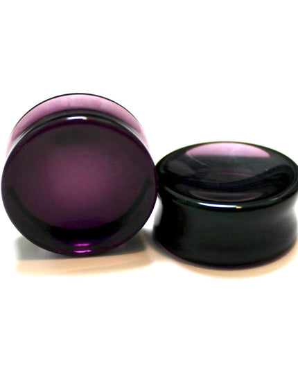 Dark Purple Concave Double Flare Glass